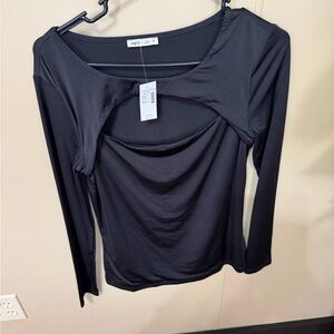 Edge Black Long Sleeve Top